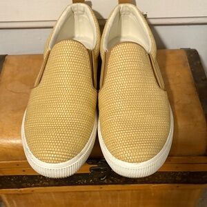 Ralph Lauren Beige Woven Slip-On Shoes